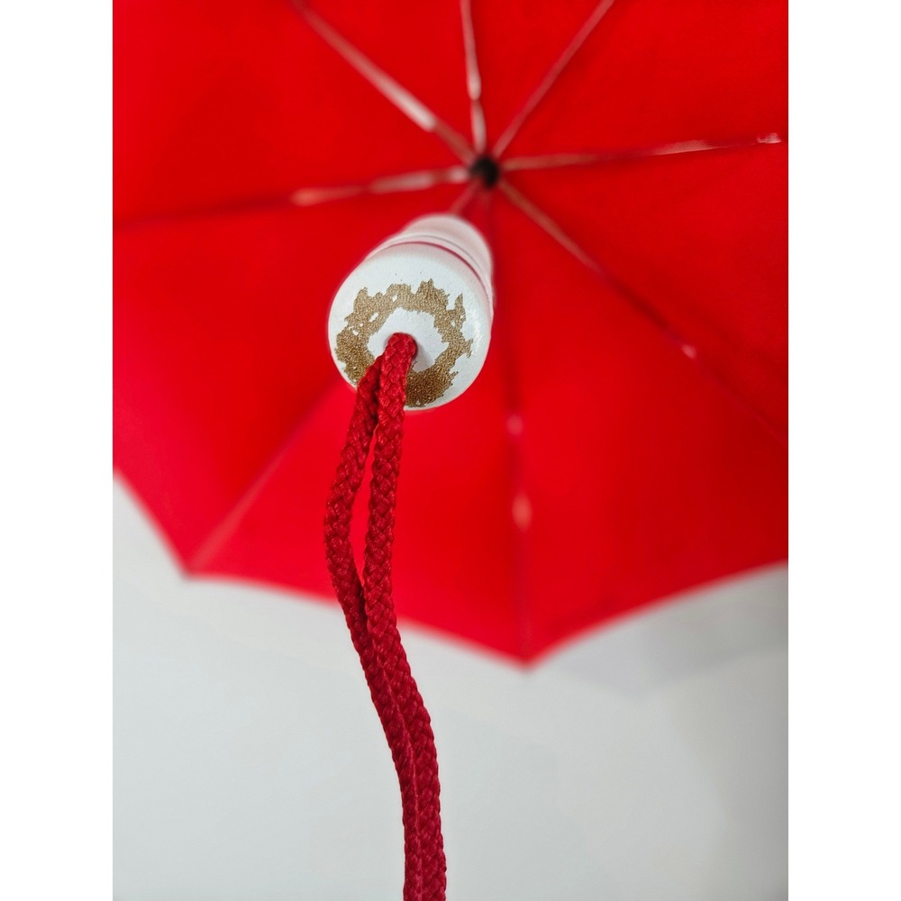 Christian Dior Parapluies Paris Red Umbrella CD Logo Handle Made in France VTG - Picture 4 of 11